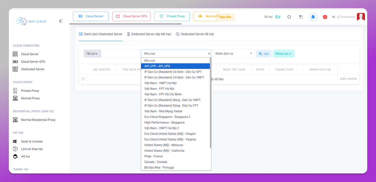 Dyvi Cloud Server Dolphin Anty