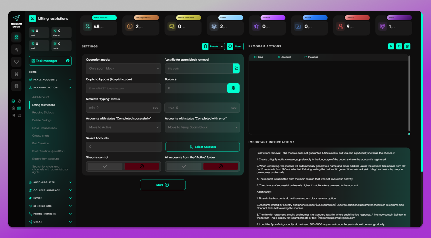 Telegram Expert Lifting restrictions Dolphin Anty