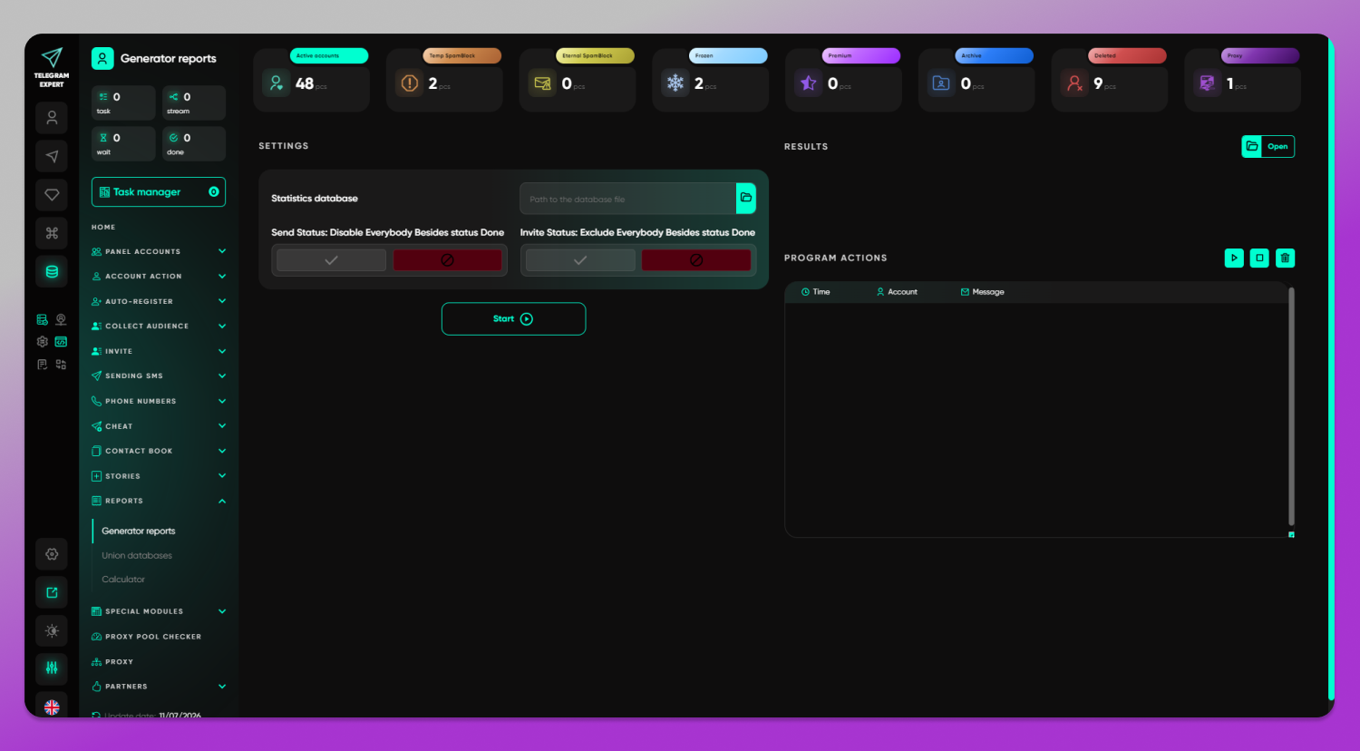 Telegram Expert Generator reports Dolphin Anty