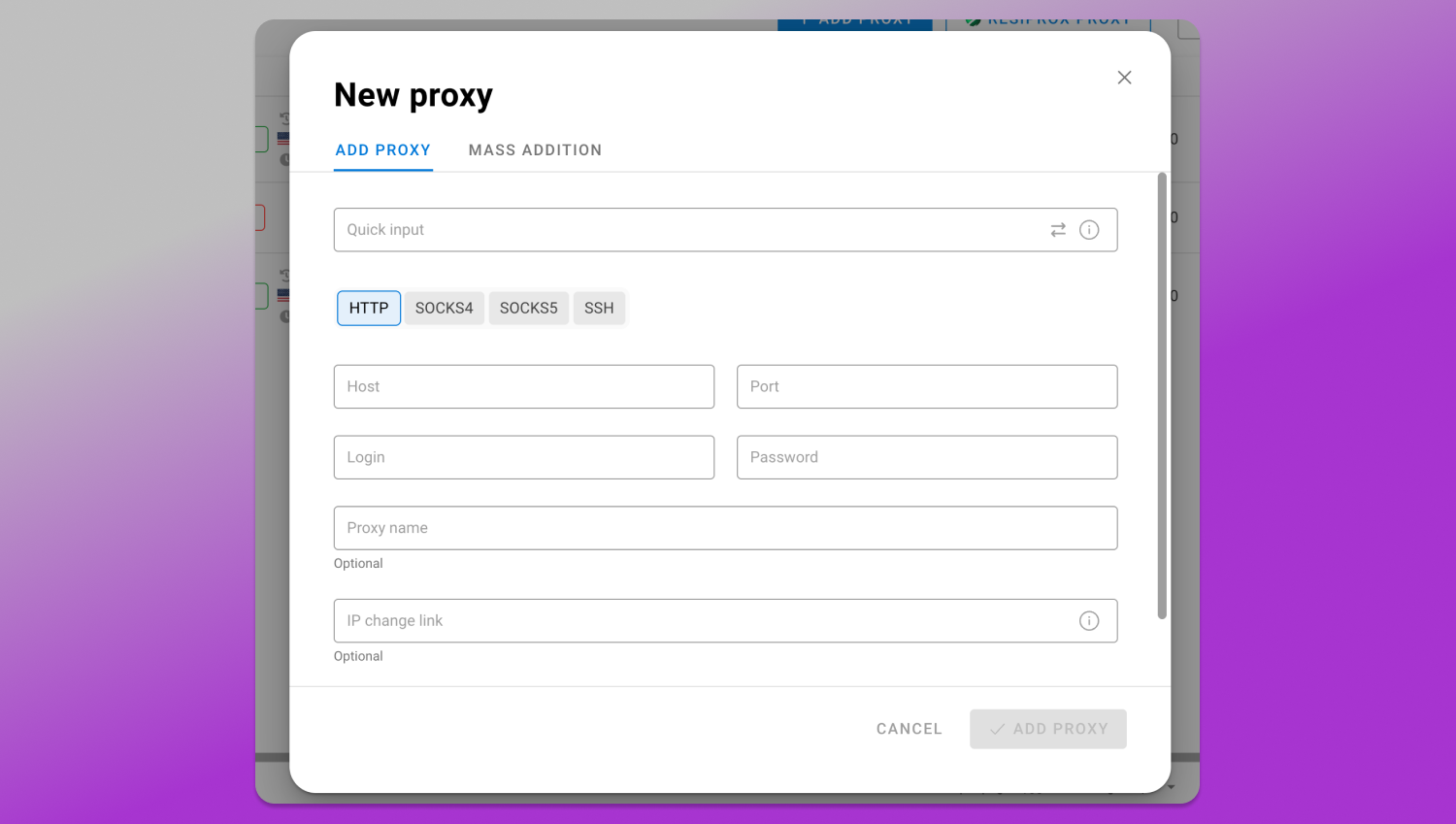 Proxy section Dolphin Anty