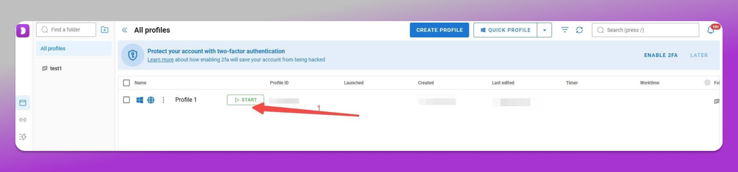 Profile - proxy Dolphin Anty