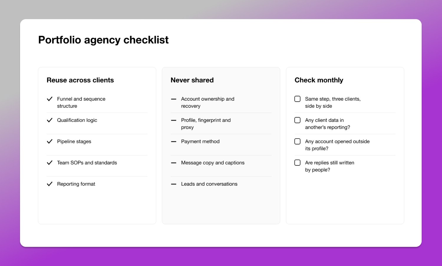 Checklist Inflowave Dolphin Anty